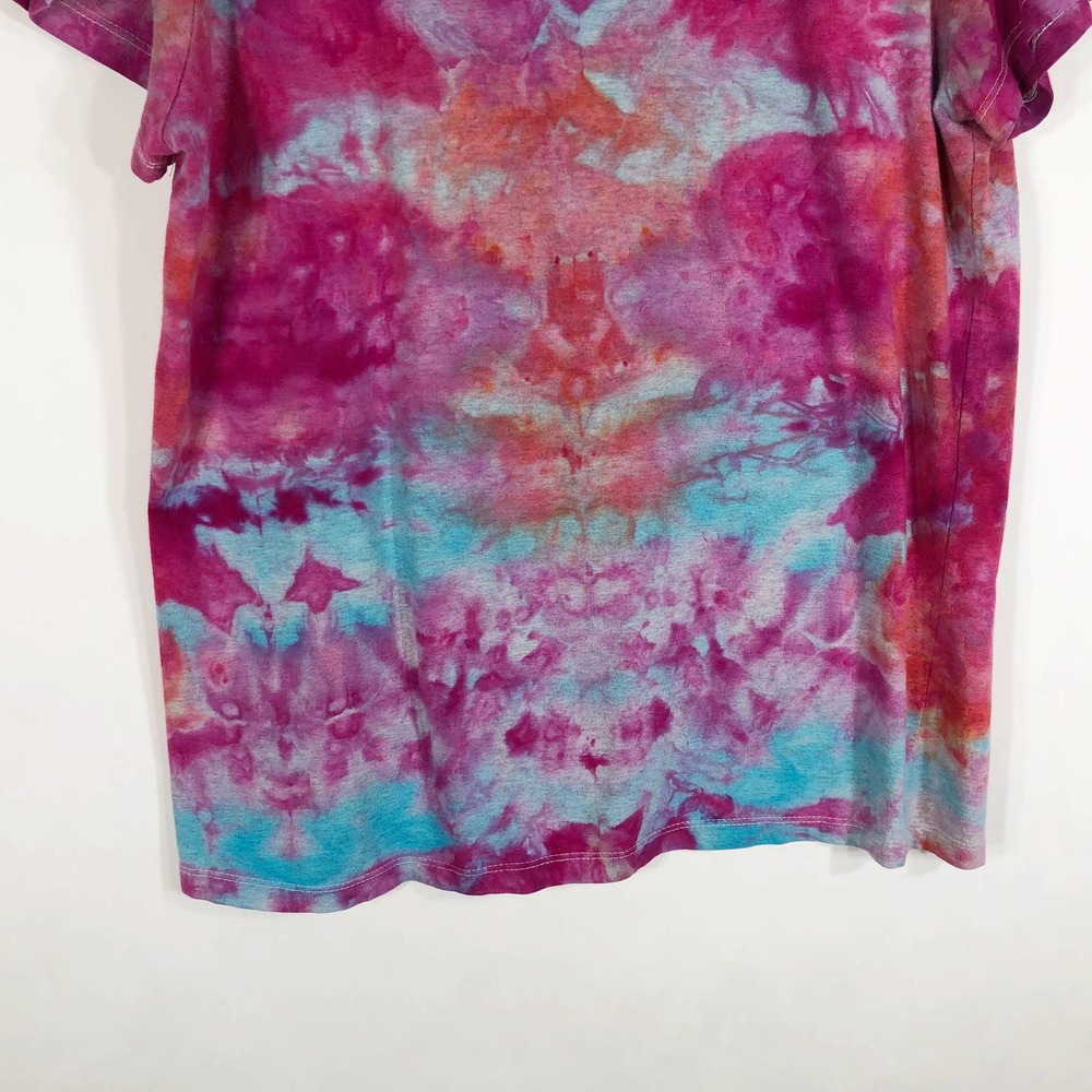 Tie Dye Size Large Tee Shirt Top Fly High Pink Blue Butterflies Handmade 1310 - Picture 4 of 9